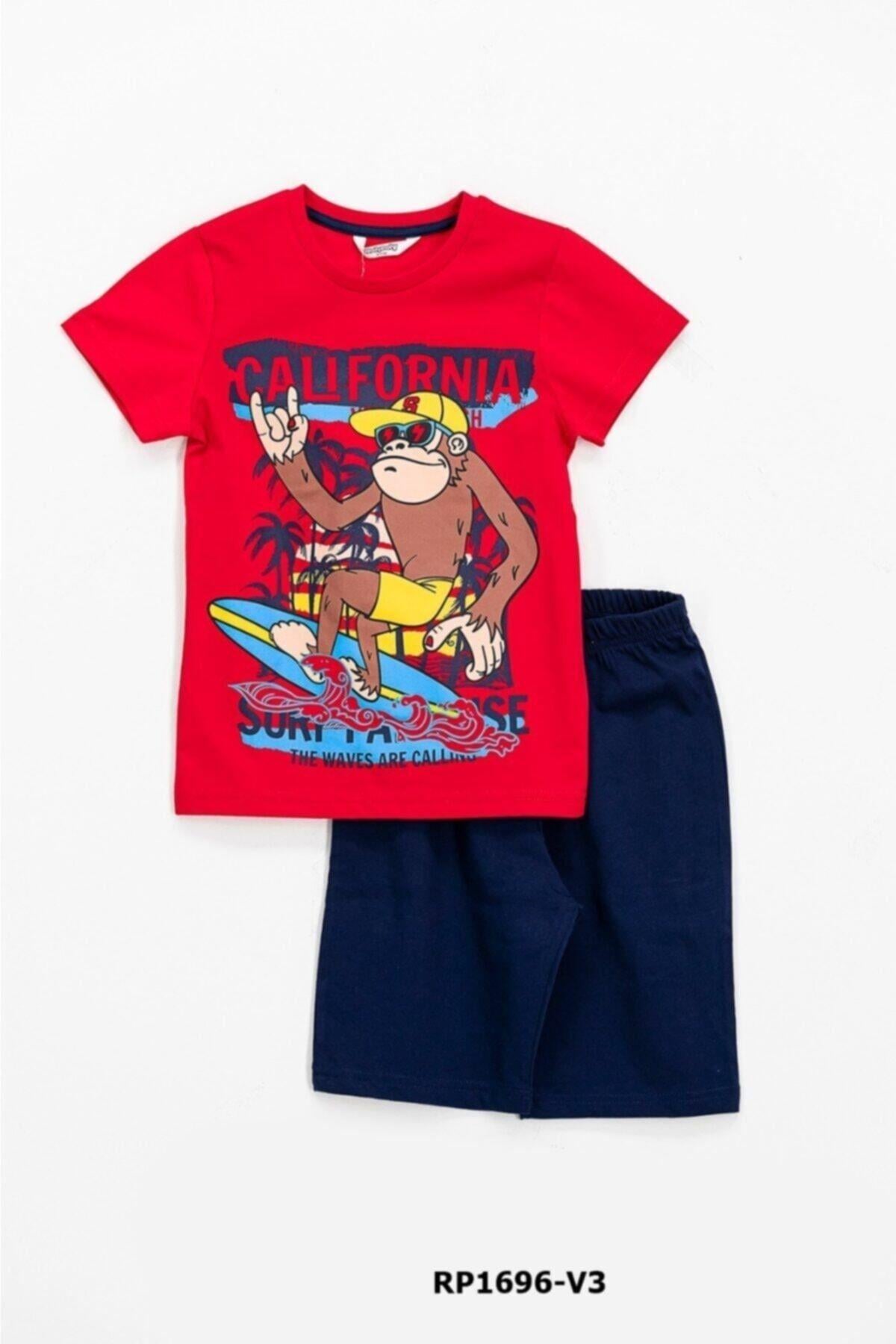 Erkek Çocuk Kırmızı Pijama Takımı