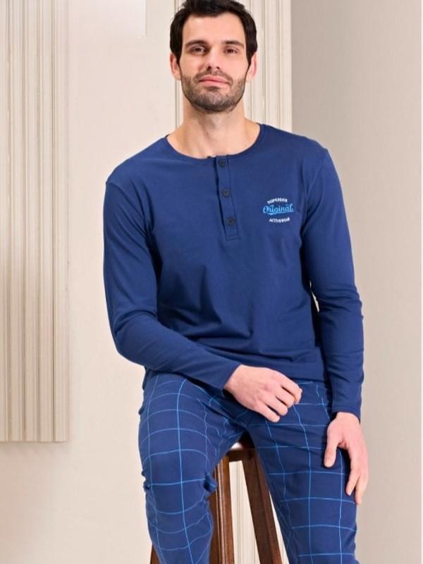 Erkek Üç Düğmeli Mevsimlik Pijama Takımı