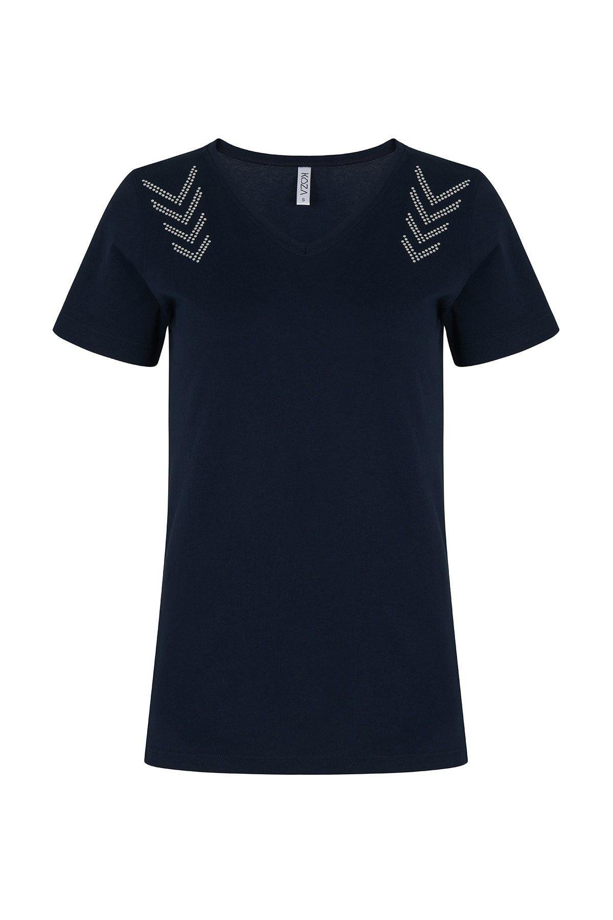Kadın Lacivert T-shirt 21087