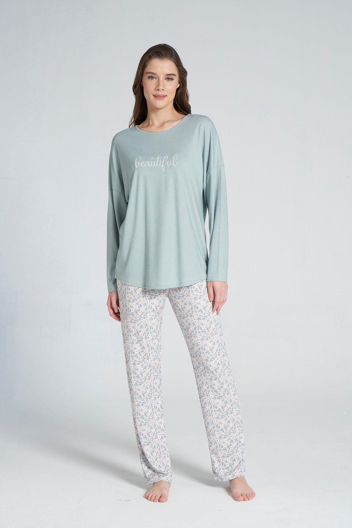 Kadın Pijama Takımı Yeşil