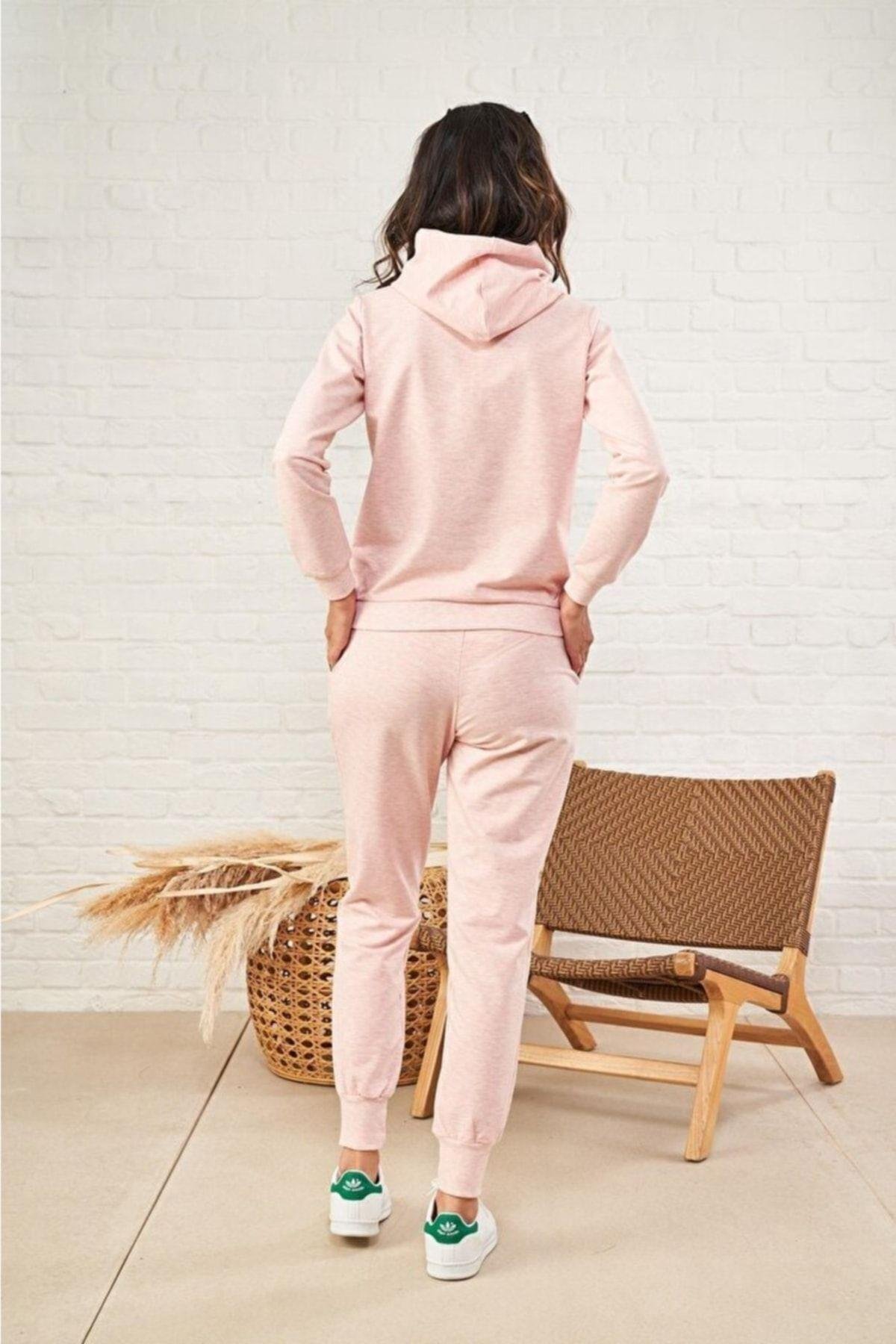 Kadın Style Baskılı Kapüşonlu Eşofman Takım 22455