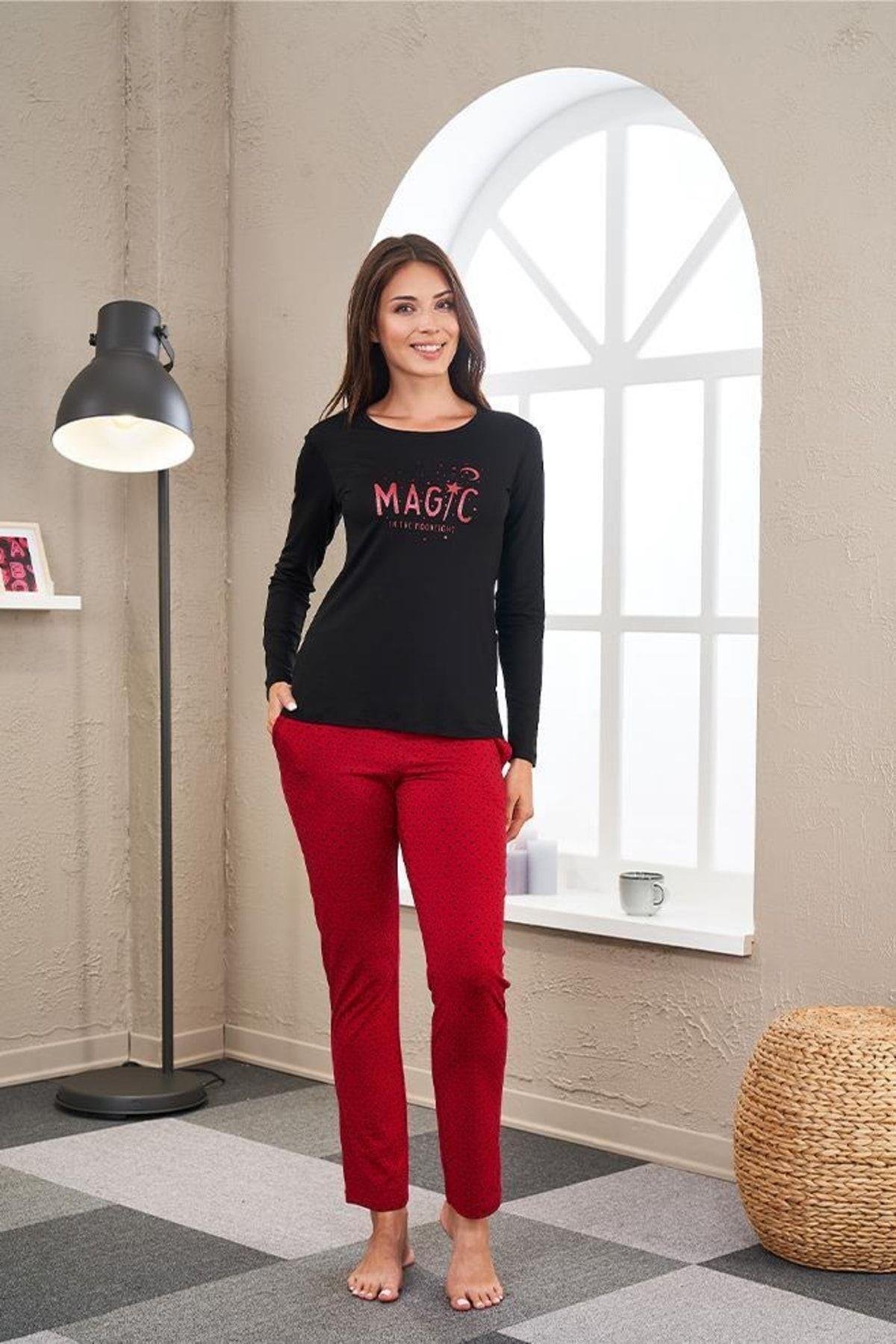 Kadın Uzun Kollu Pijama Takımı 23522
