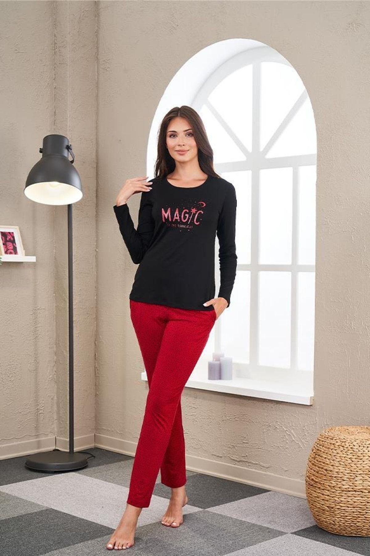 Kadın Uzun Kollu Pijama Takımı 23522