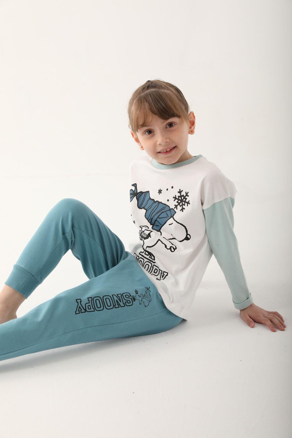 Kar Melanj Kız Çocuk Uzun Kol Pijama Takım