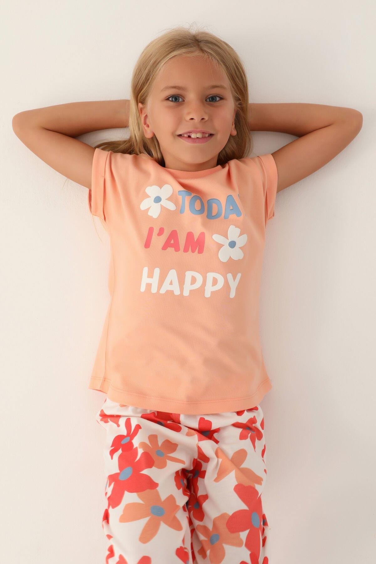 Kız Çocuk Çiçekli Pijama Takımı