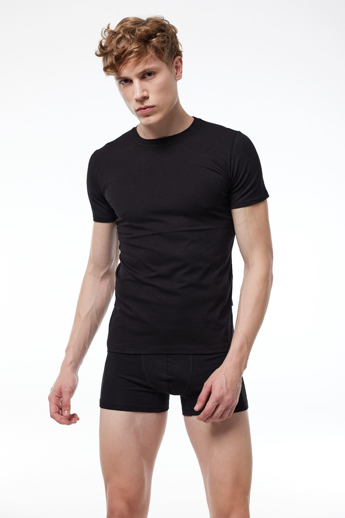 Malabadi Erkek Beyaz Yuvarlak Yaka Kısa Kollu Modal T-shirt Body 030