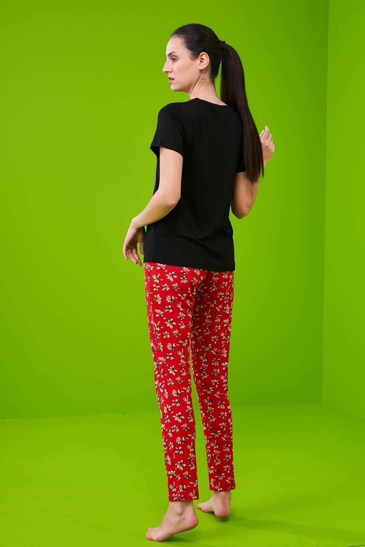 Pijama 23231 Kadın Desenli Pijama Takım