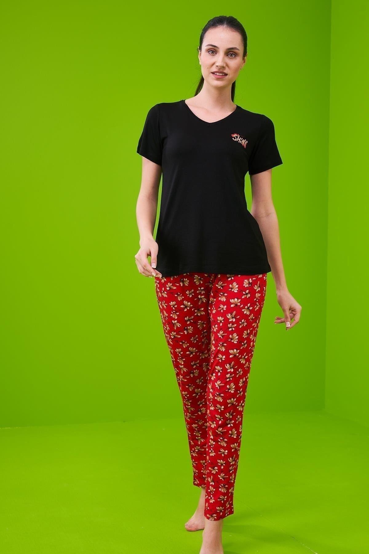 Pijama 23231 Kadın Desenli Pijama Takım