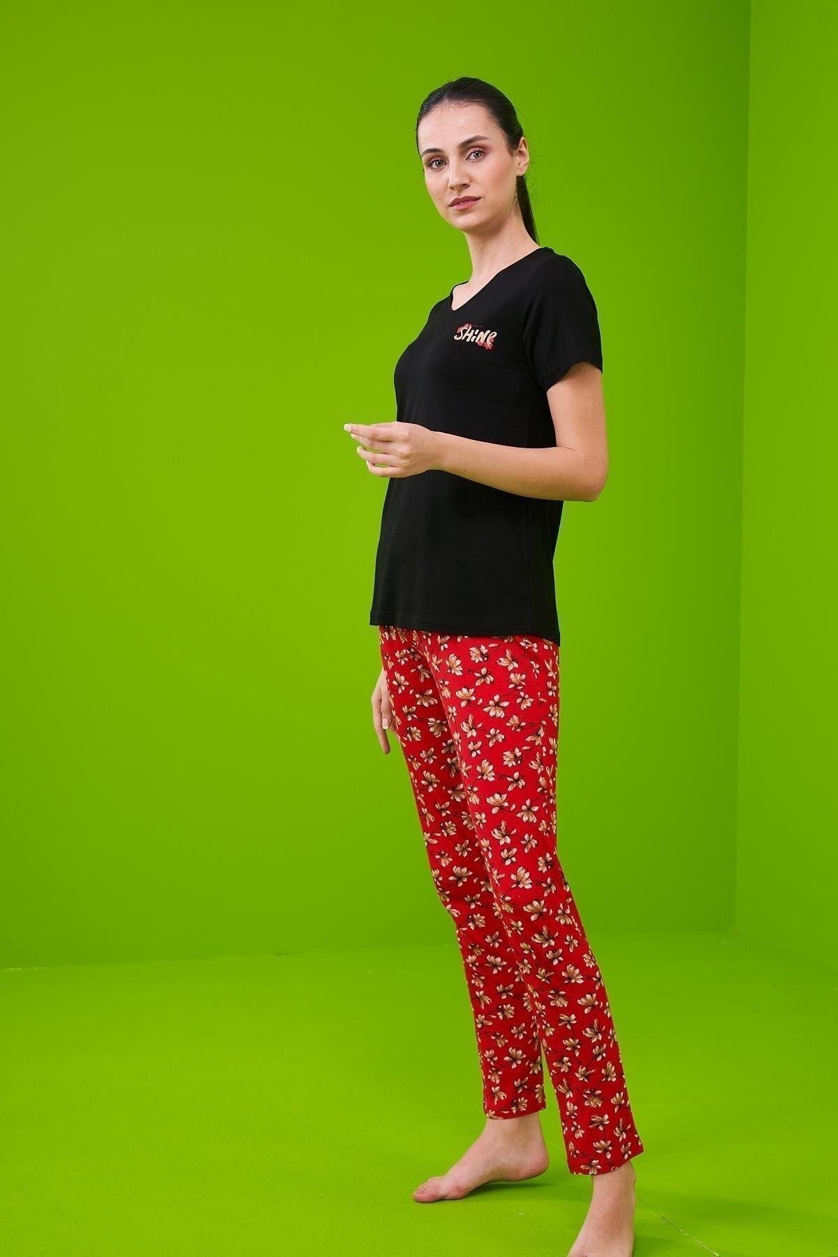Pijama 23231 Kadın Desenli Pijama Takım