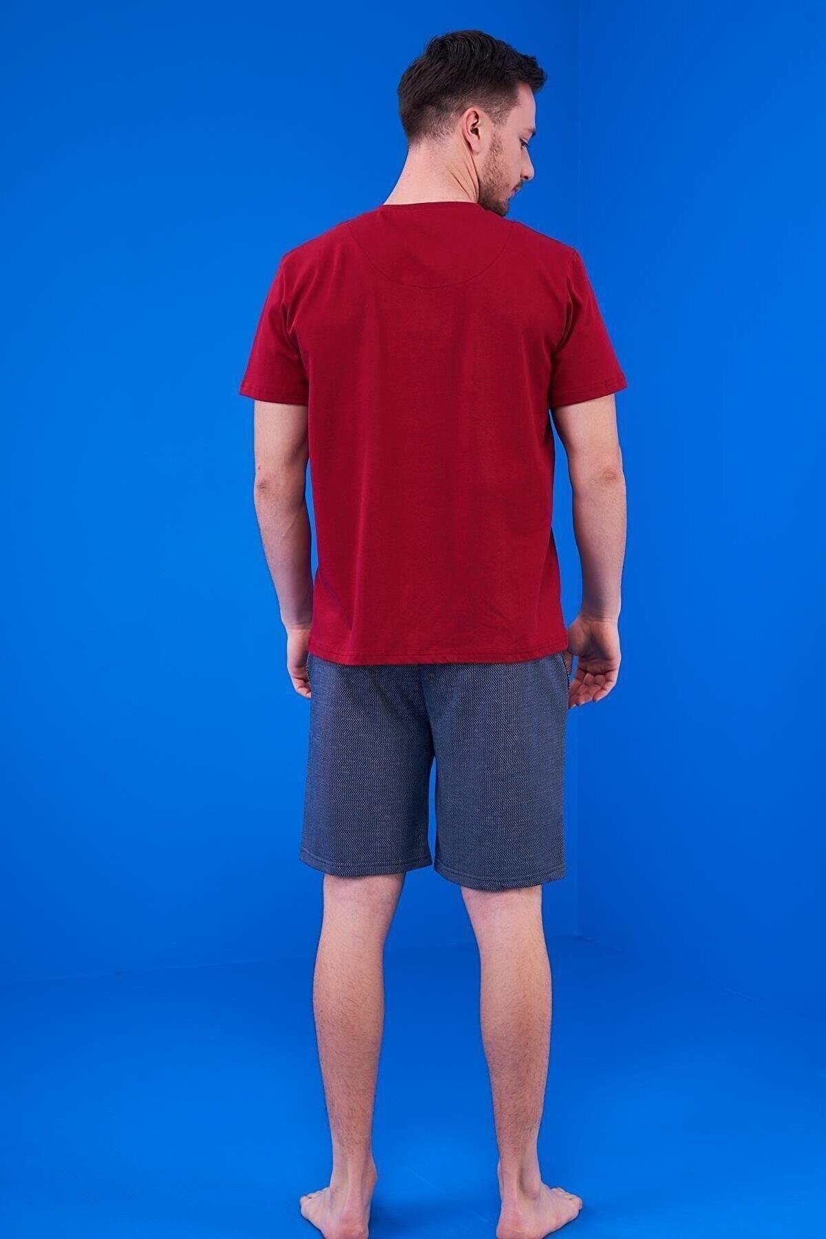 Pjs 23325 Erkek Patlı Şortlu Pijama Takım 3'lü