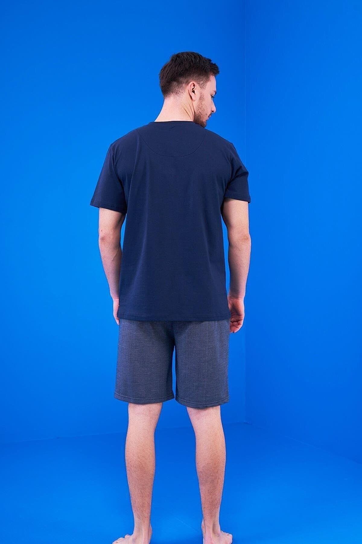 Pjs 23325 Erkek Patlı Şortlu Pijama Takım 3'lü