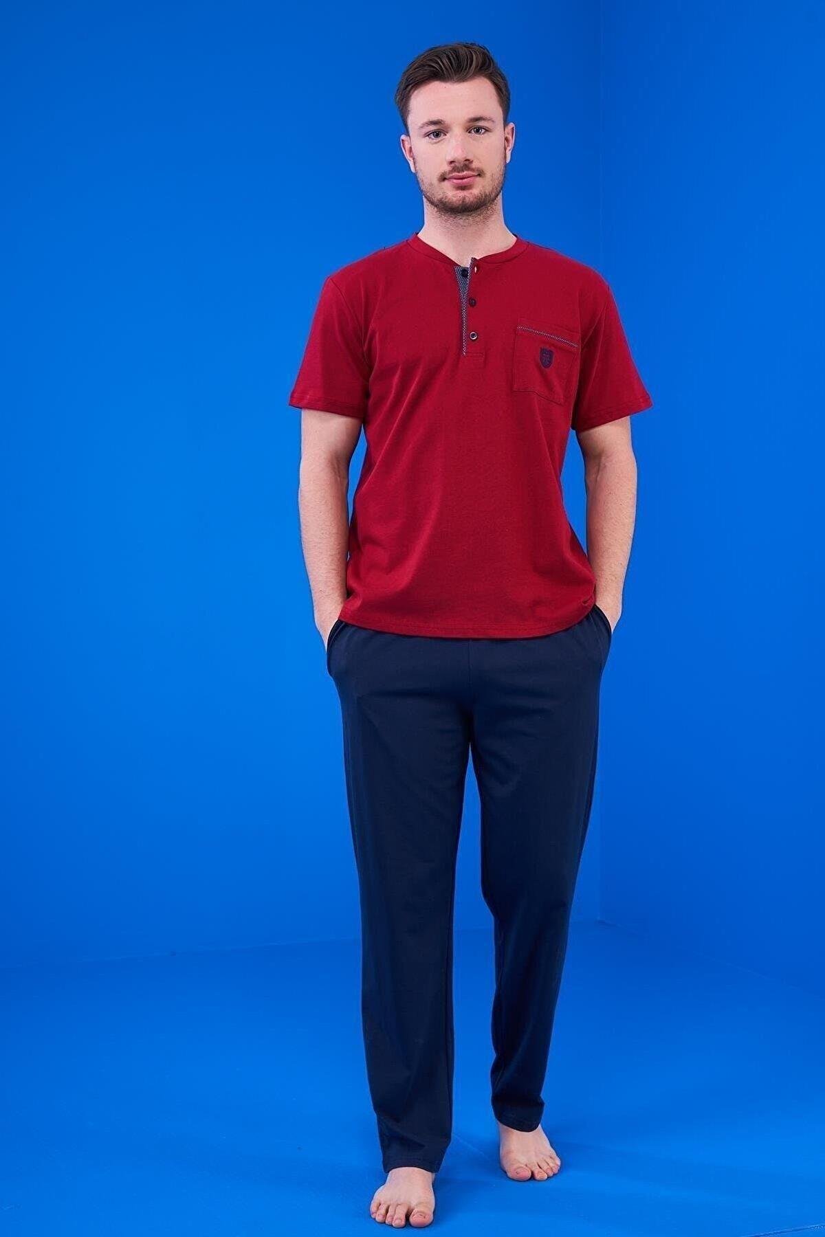 Pjs 23325 Erkek Patlı Şortlu Pijama Takım 3'lü