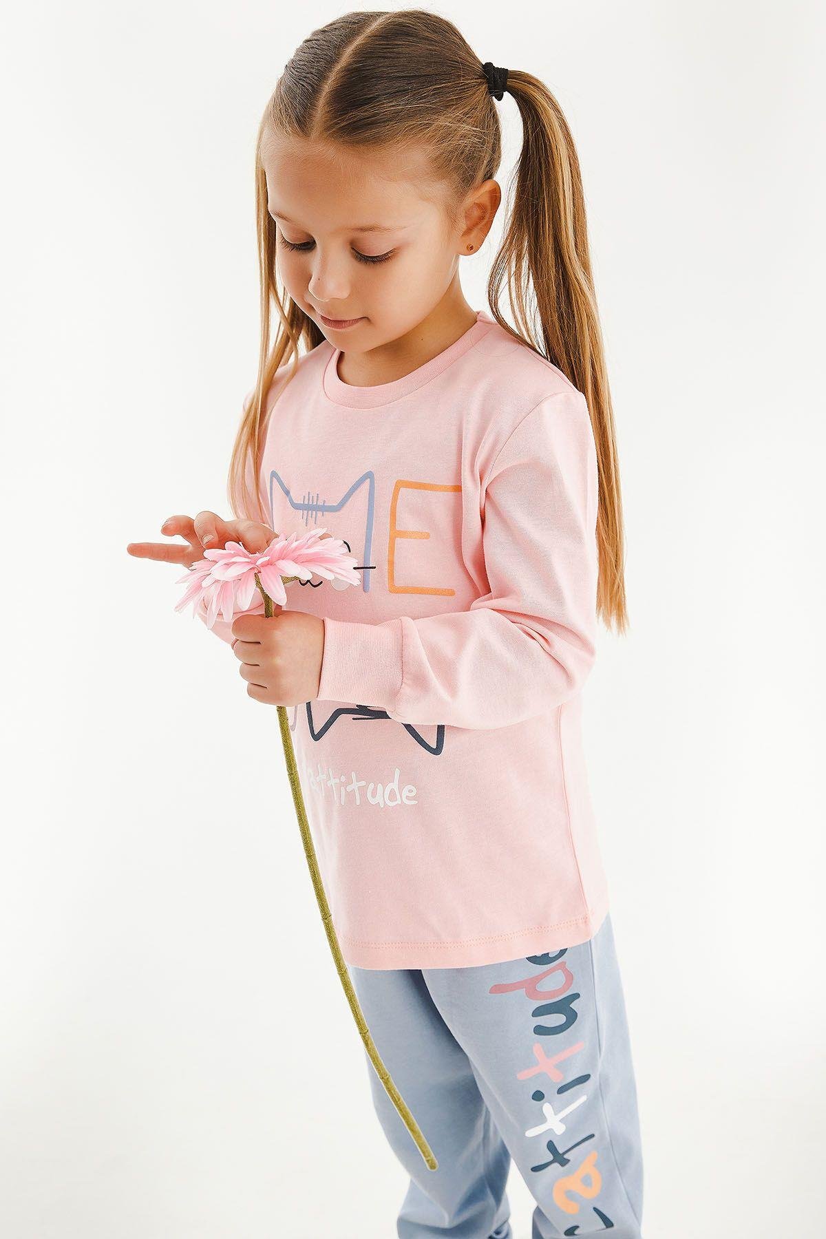 Rolypoly Cattitude Pembe Kız Çocuk Uzun Kol Pijama Takım