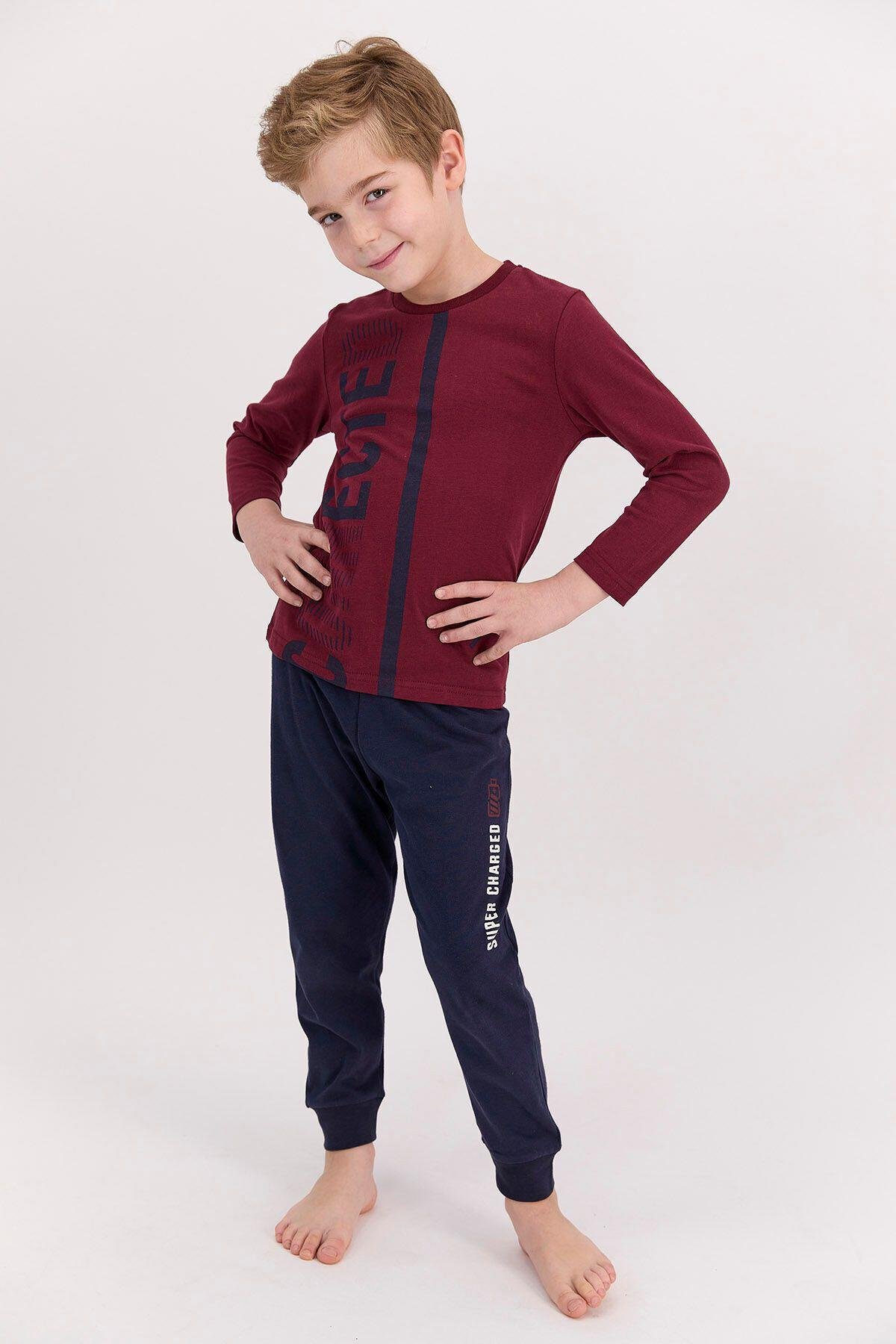 Rolypoly Connected Bordo Erkek Çocuk Pijama Takımı