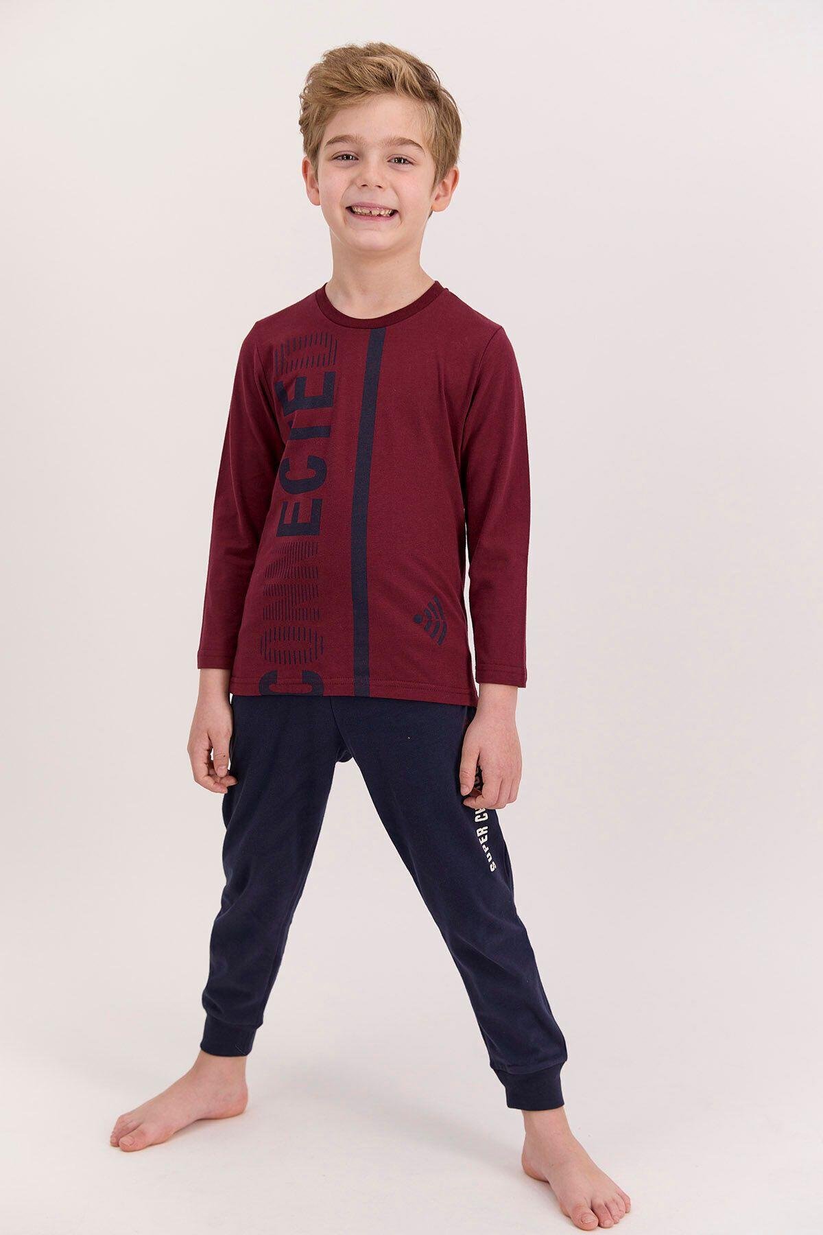 Rolypoly Connected Bordo Erkek Çocuk Pijama Takımı