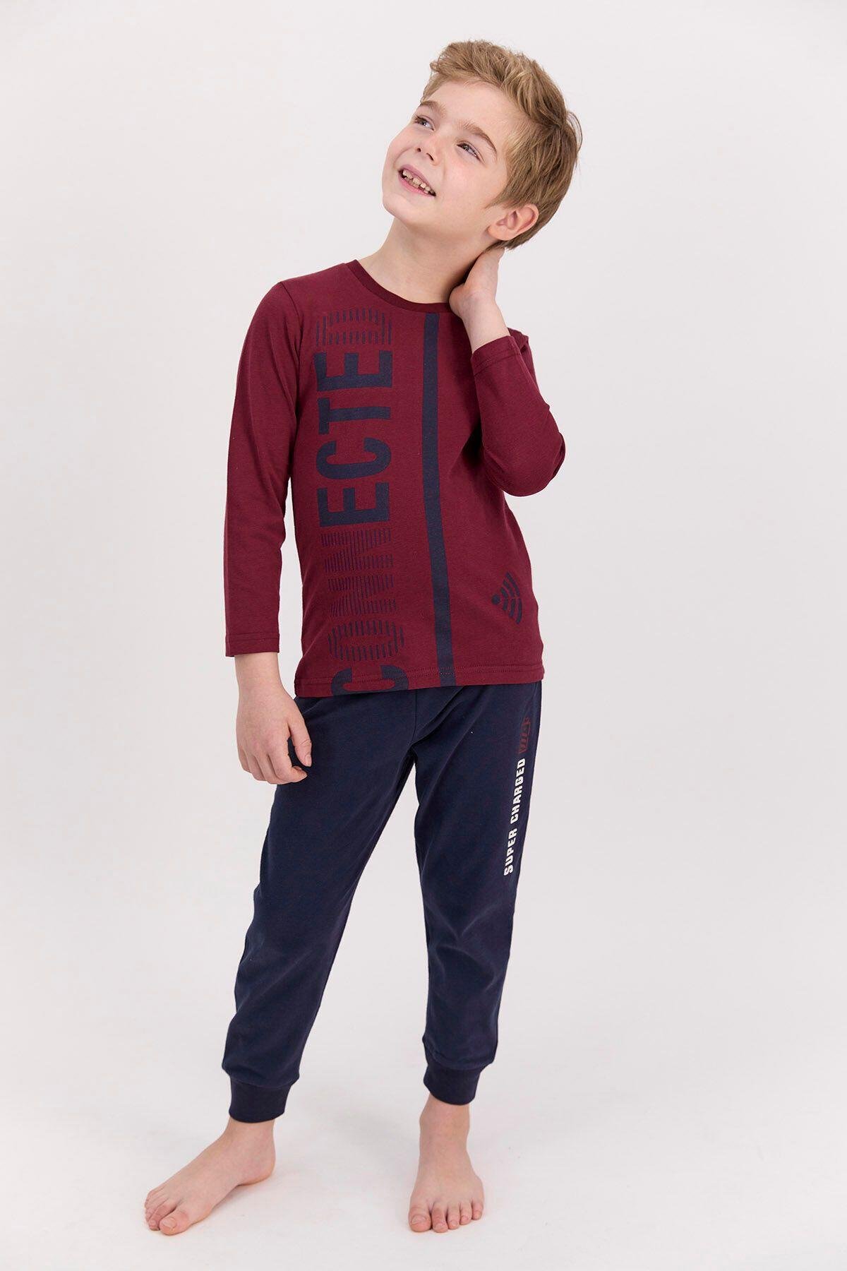Rolypoly Connected Bordo Erkek Çocuk Pijama Takımı