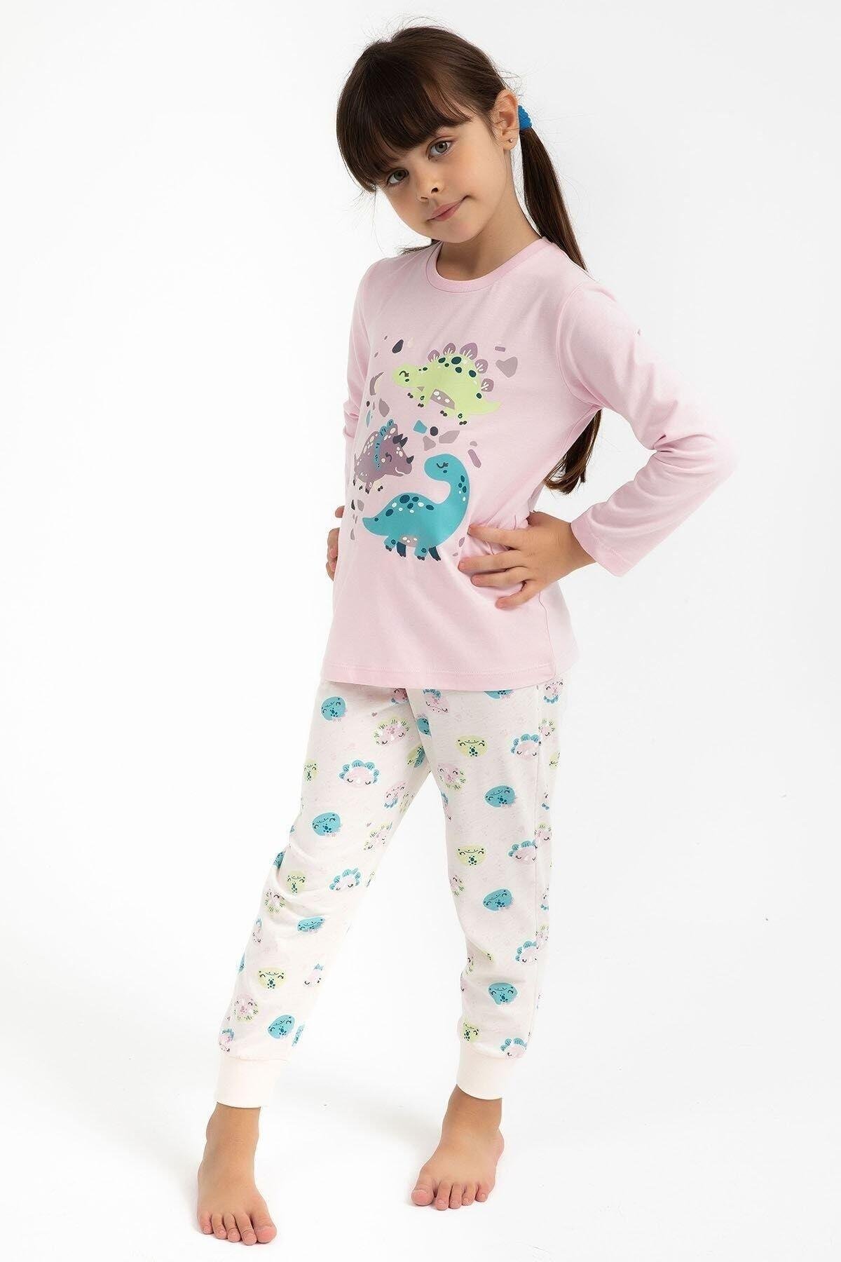 Rolypoly Cute Animals Açık Pembe Kız Çocuk Pijama Takımı