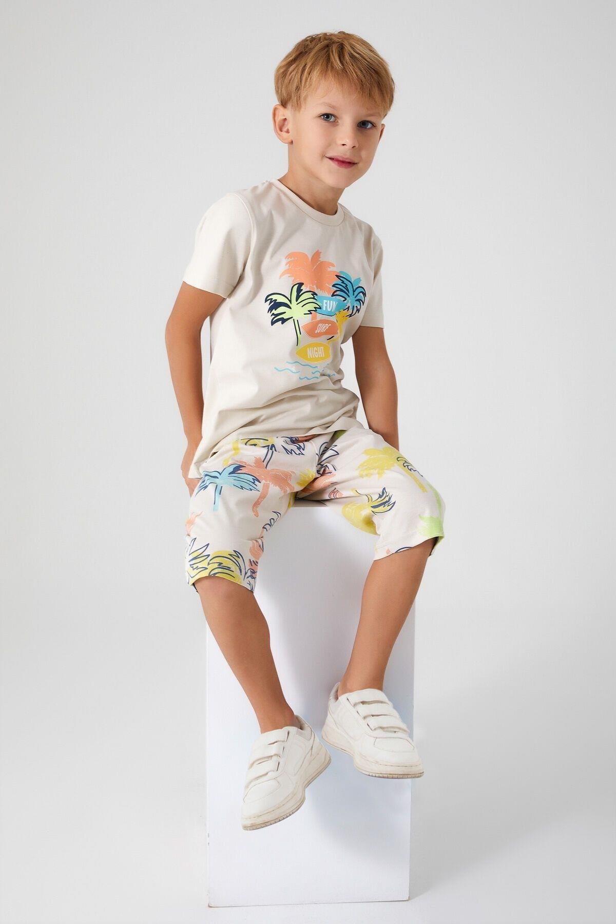 Rolypoly Fun Surf Night Bej Erkek Çocuk Kapri Takım