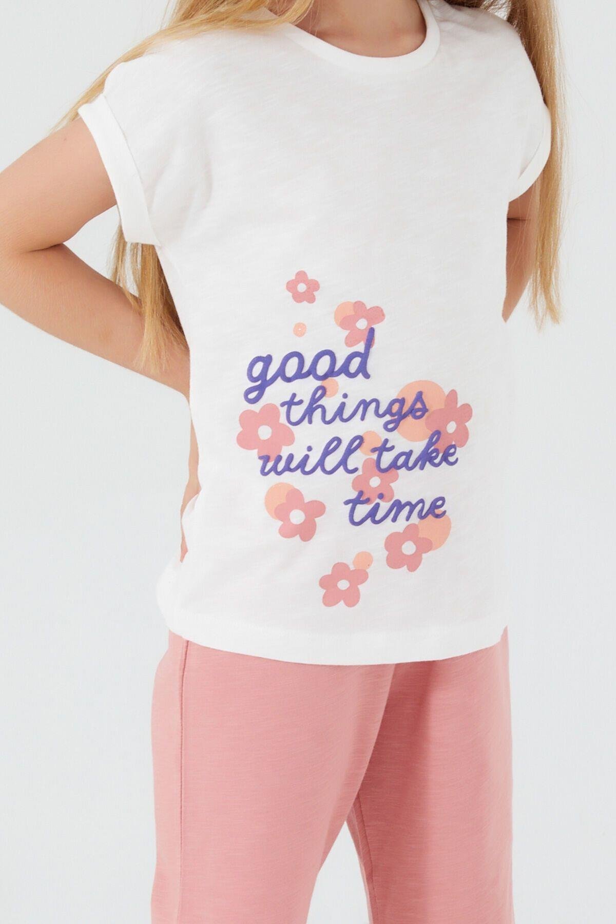 Rolypoly Good Things Will Krem Kız Çocuk Kapri Takım