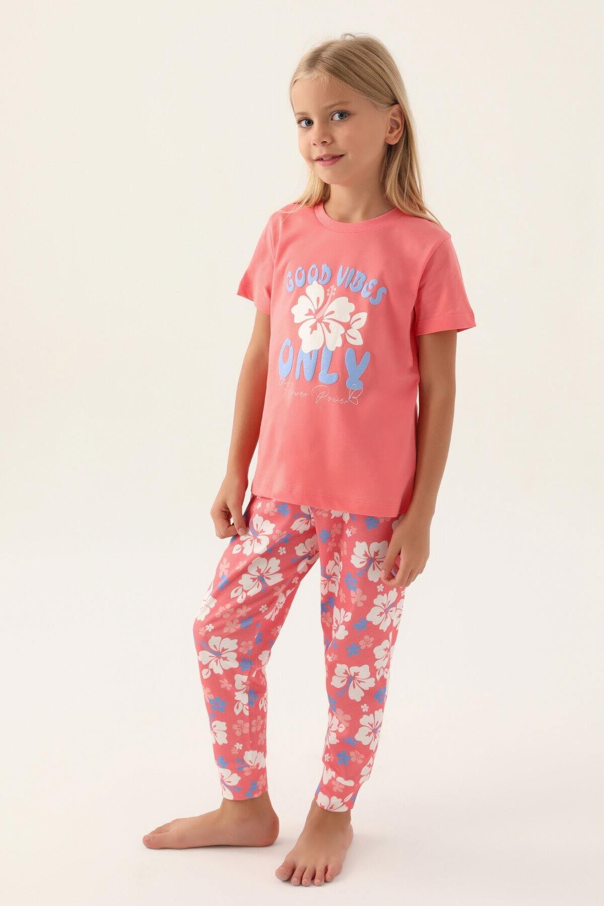 Rolypoly Kız Çocuk Çiçekli Pijama Takımı