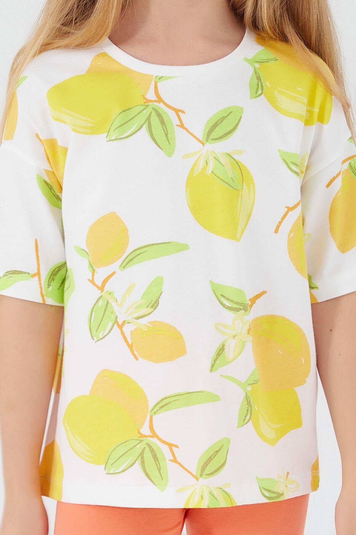 Rolypoly Lemon Koyu Krem Kız Tayt Takım