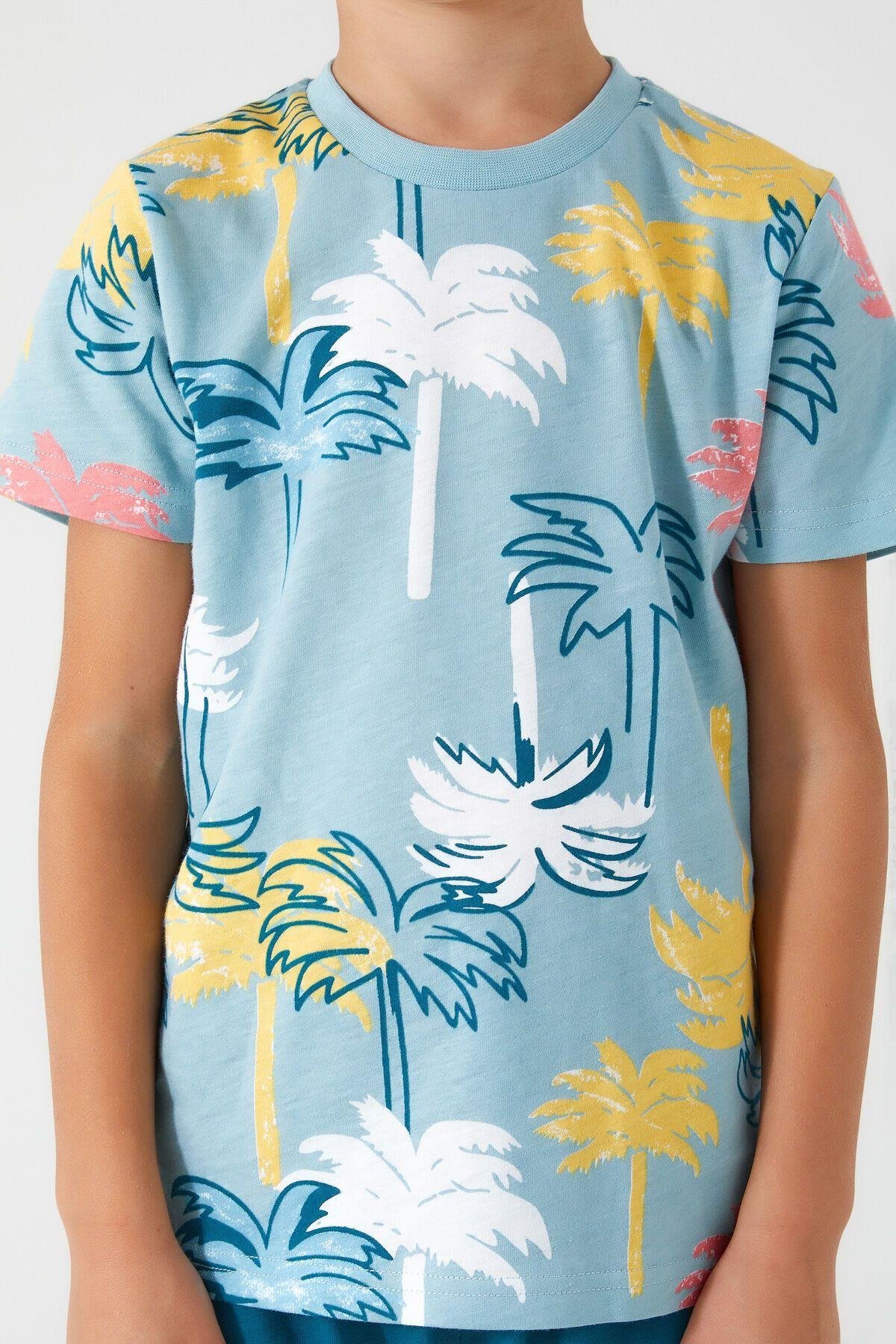 Rolypoly Palm Tree Beyaz Erkek Çocuk Bermuda Takım