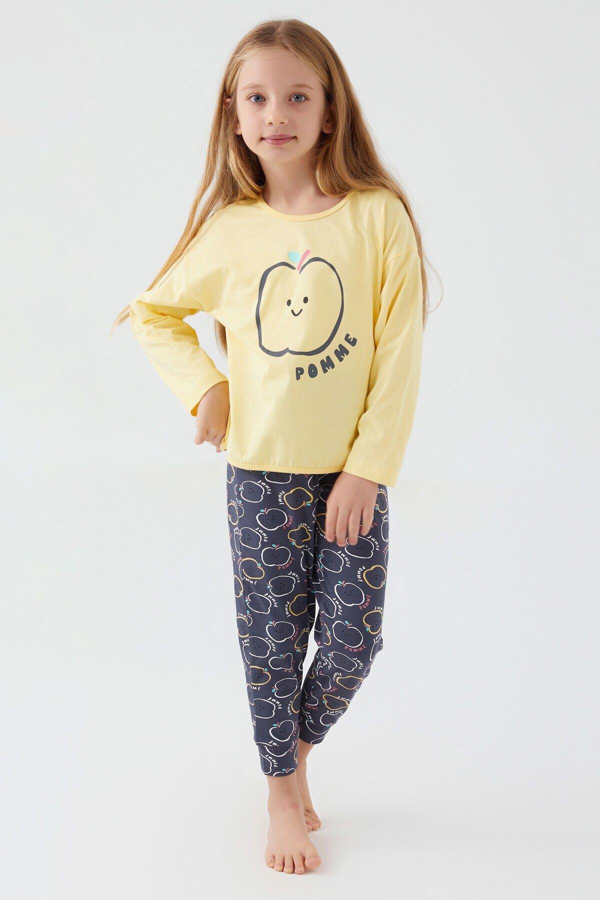 Rolypoly Pomme Applepembe Kız Çocuk Uzun Kol Pijama Takım