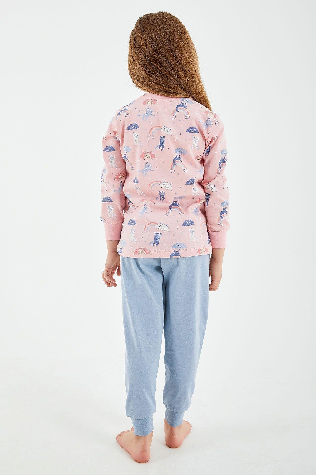 Rolypoly Rainbow Pembe Kız Çocuk Uzun Kol Pijama Takım