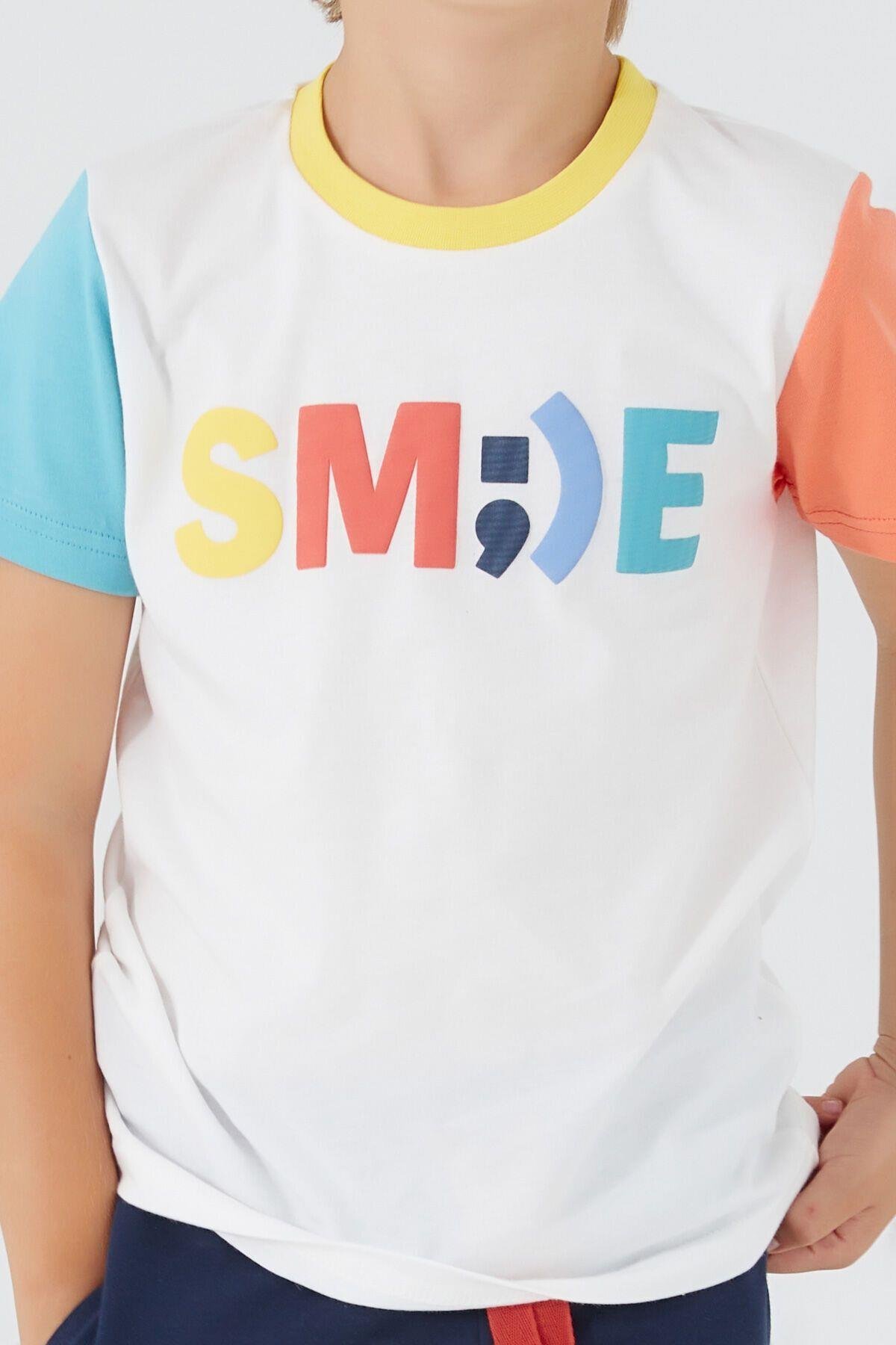 Rolypoly Smile Krem Erkek Çocuk Bermuda Takım