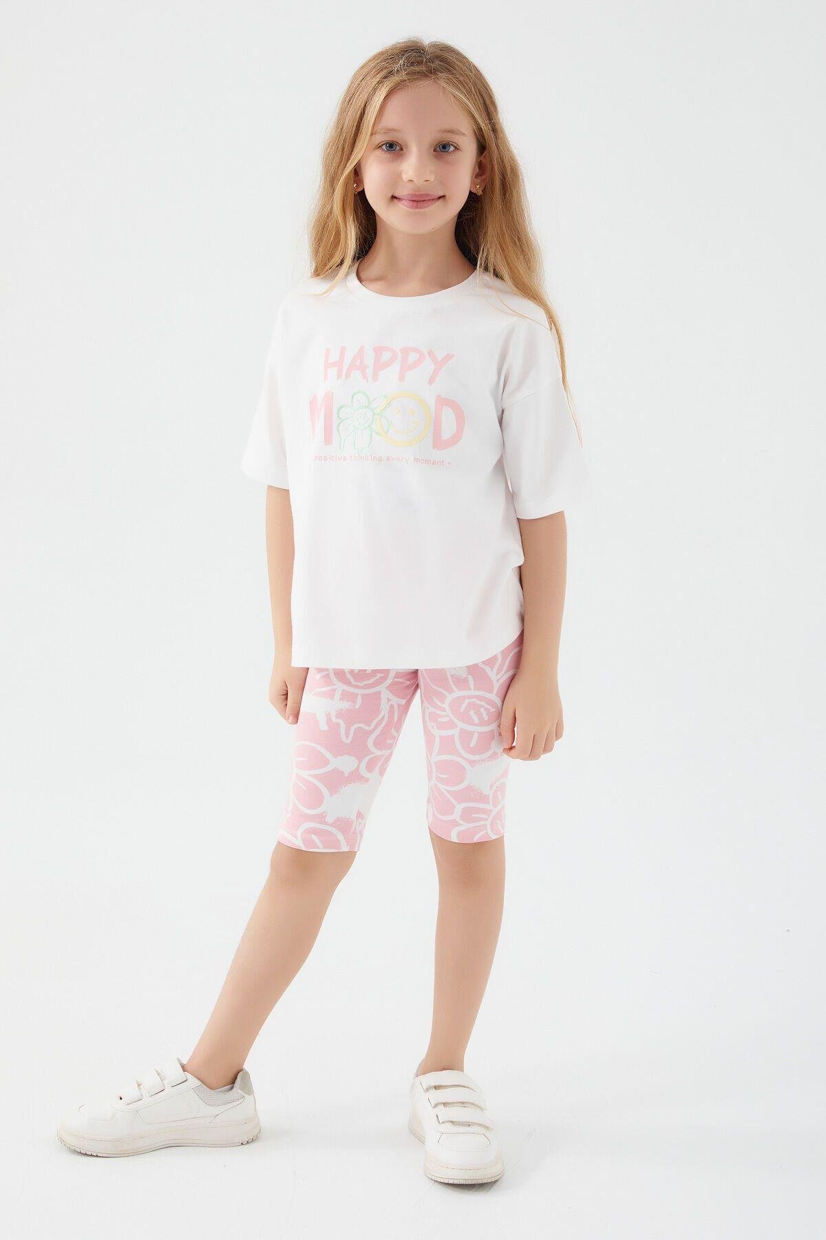 Rolypoly Summer Krem Kız Çocuk Bermuda Takım