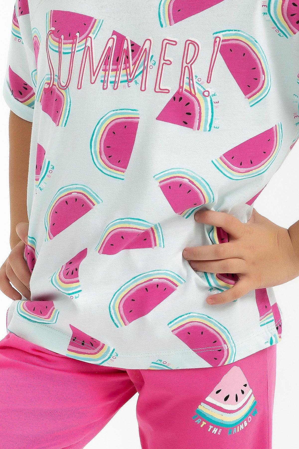 Rolypoly Watermelan Nil Mavisi Kız Çocuk Kapri Takım