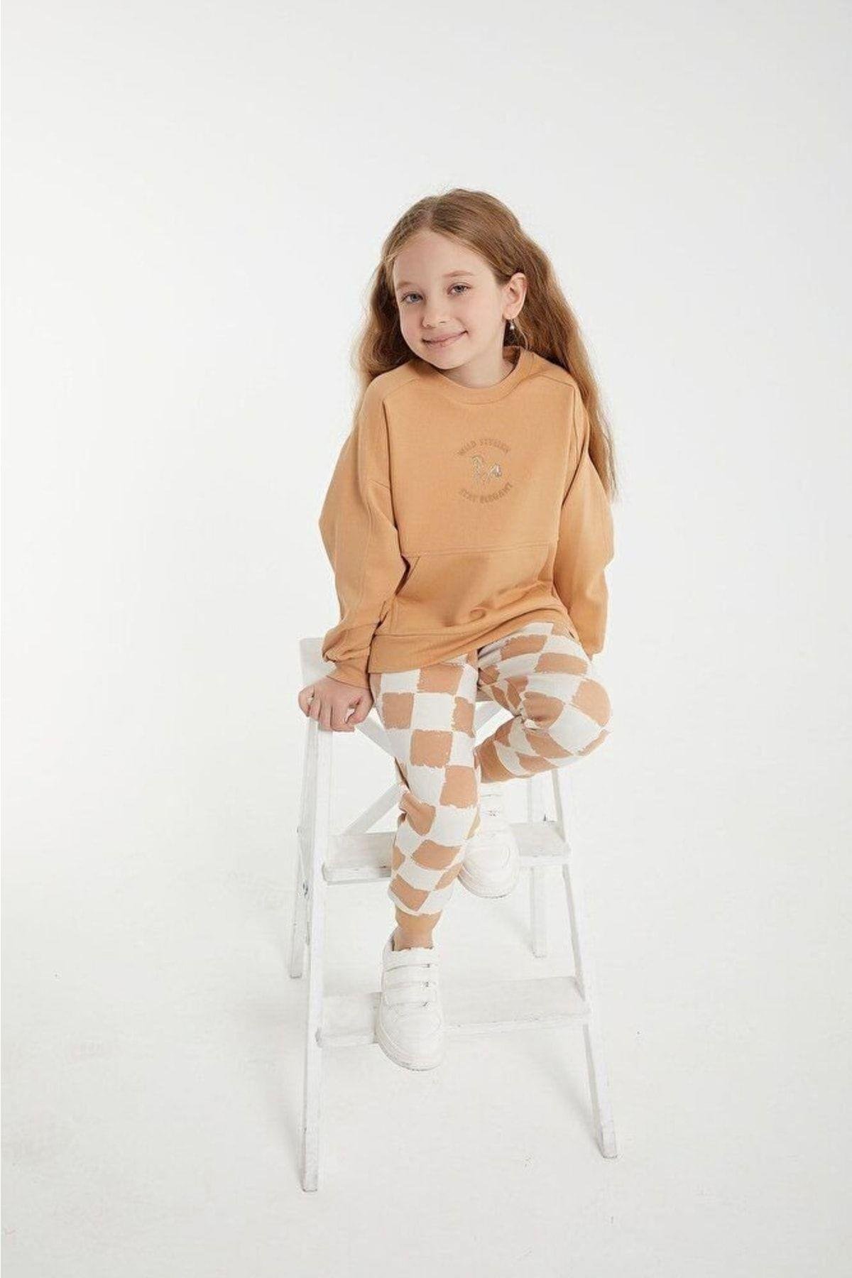Rolypoly Wild Stylish Camel Kız Çocuk Eşofman Takım