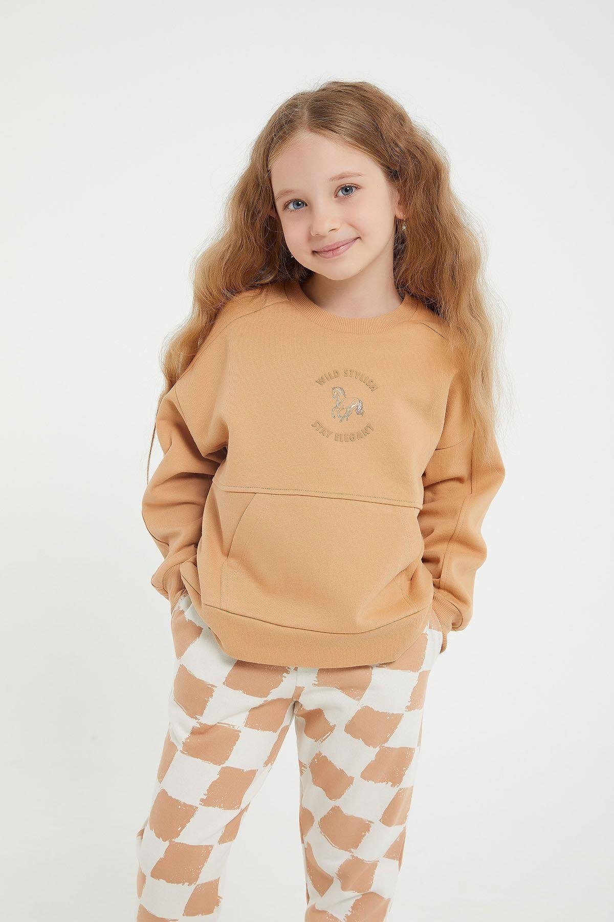 Rolypoly Wild Stylish Camel Kız Çocuk Eşofman Takım
