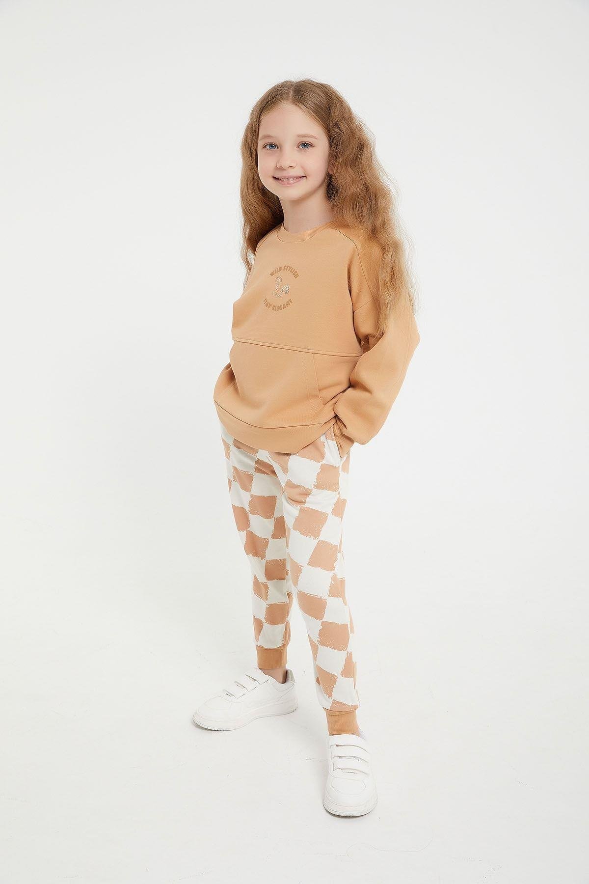 Rolypoly Wild Stylish Camel Kız Çocuk Eşofman Takım