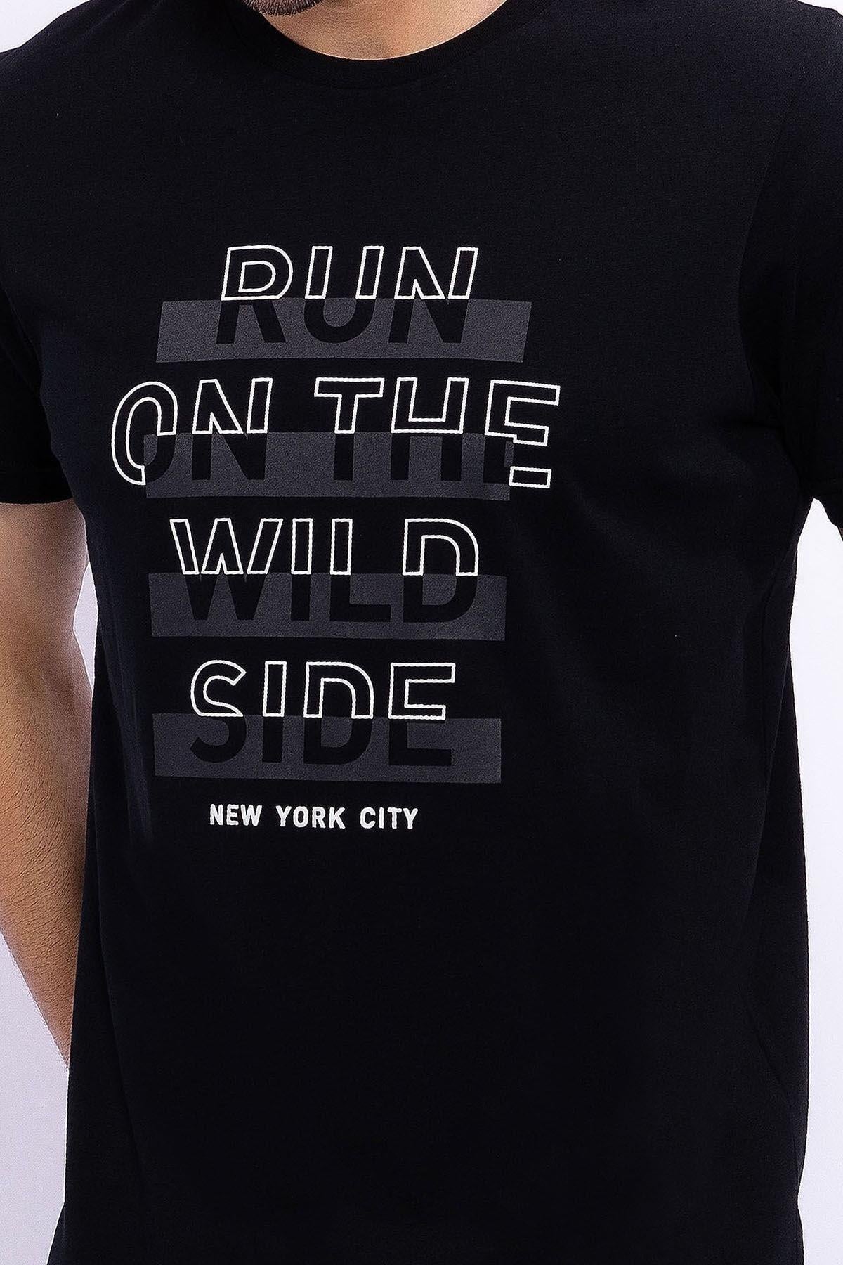 Run On The Wild Side Siyah Erkek Slim Fit Takım