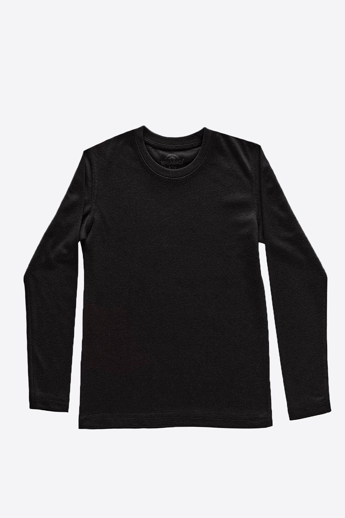 Unisex Çocuk Siyah Uzun Kollu Viloft Termal Üst Içlik 405