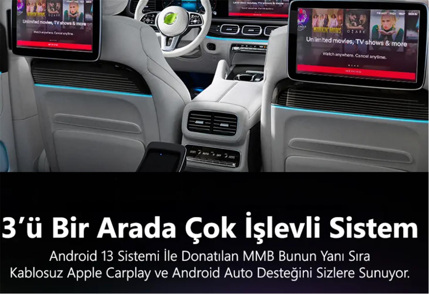 MMB WJAN-Q4W-HD MAX 4.0 Android 13, 8+128GB, HDMI Output  Kablosuz-Wireless CarPlay