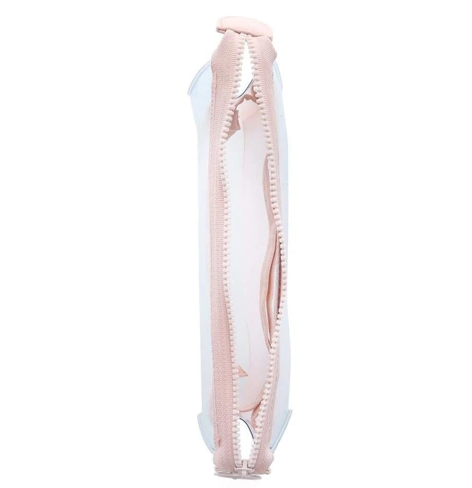  Mitte Çift Bölmeli Şeffaf Pouch Kalemlik Pembe