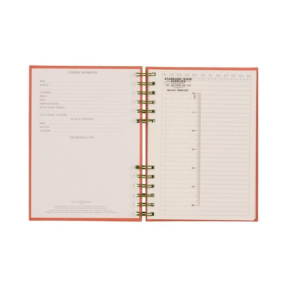 DesignWorks Ink Standart Issue A5 Telli Defter - Army Green & Chili