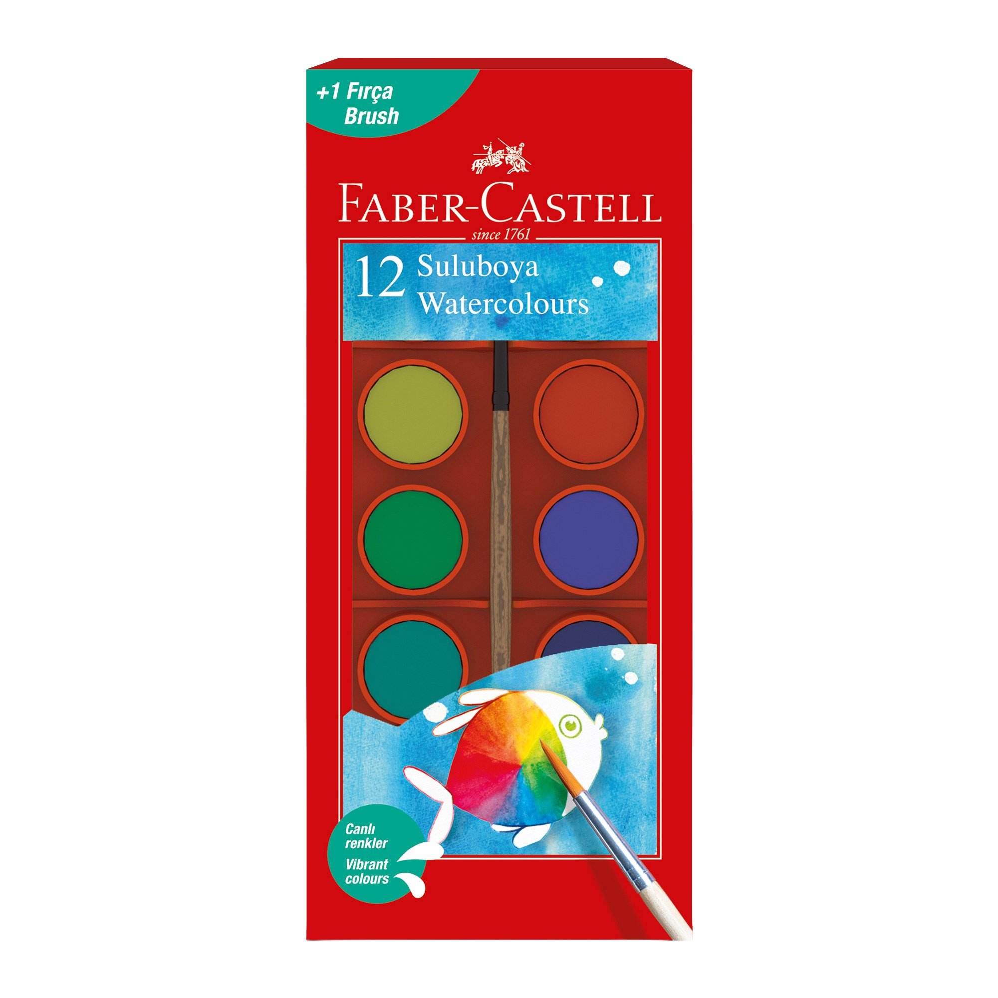 Faber-Castell Suluboya 12'li -  Fırça Hediyeli