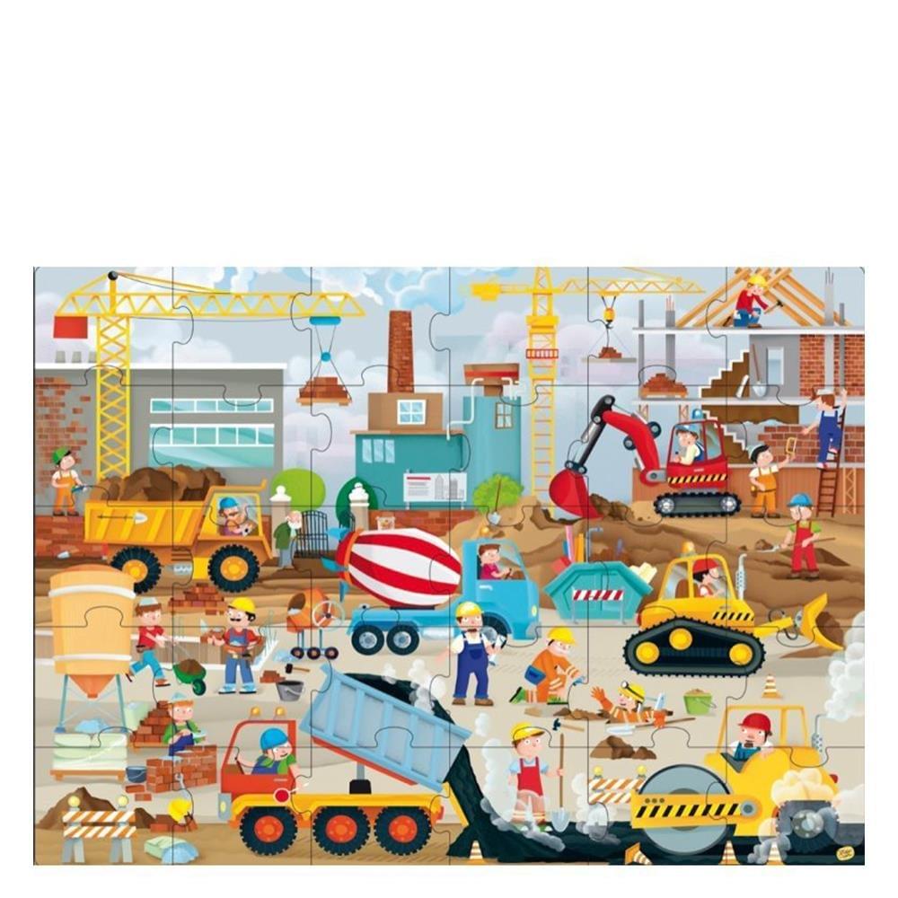 İkisi Bir Arada Dev Puzzle ve Kitap - İnşaat Sahası