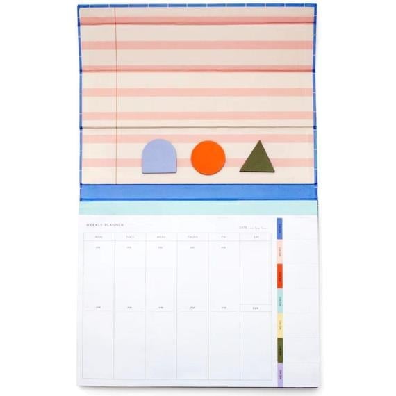 Kikkerland Inkerie Retro-Design Weekly Desk Planner Haftalık Planlama Seti