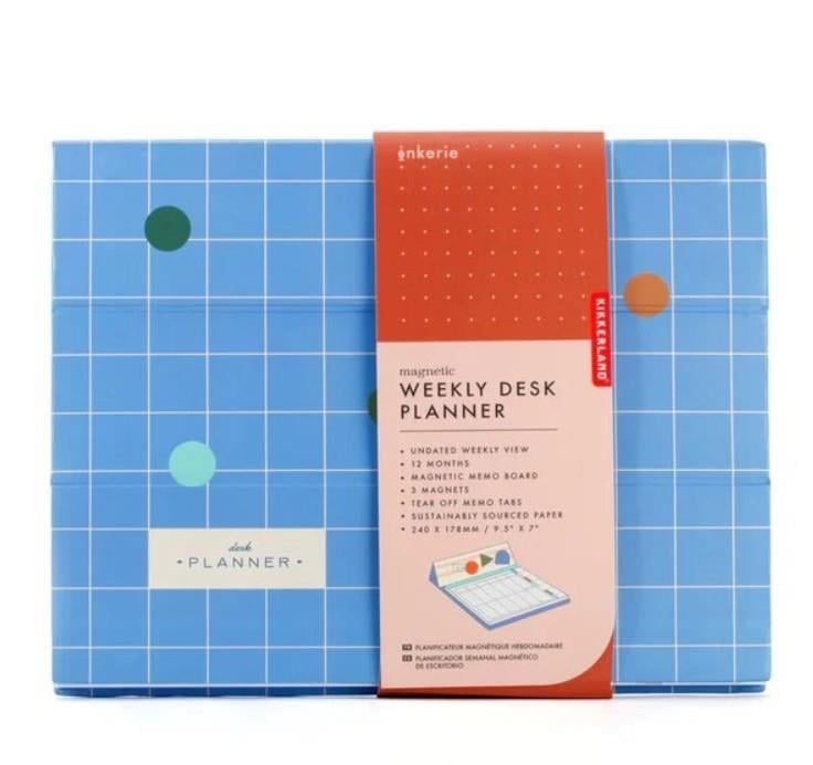 Kikkerland Inkerie Retro-Design Weekly Desk Planner Haftalık Planlama Seti