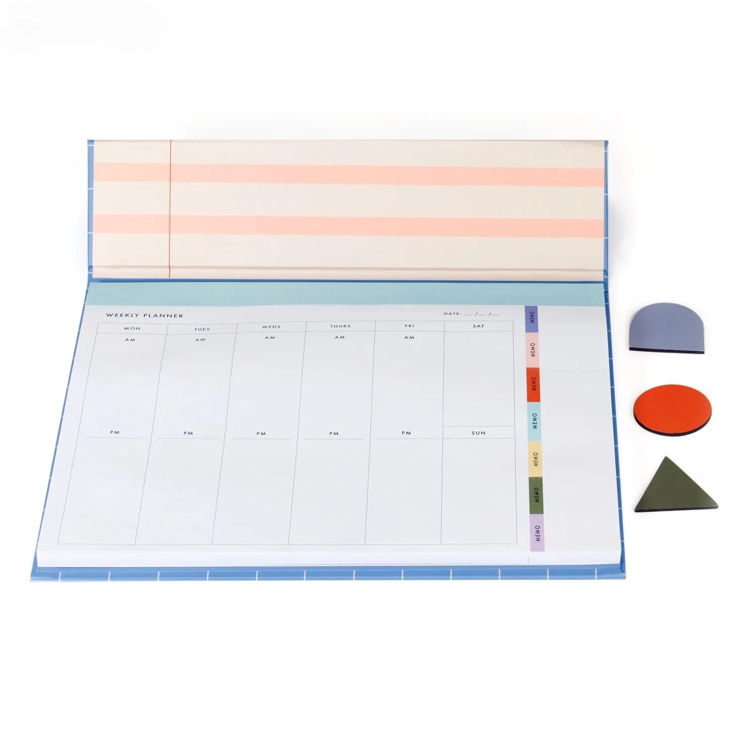 Kikkerland Inkerie Retro-Design Weekly Desk Planner Haftalık Planlama Seti