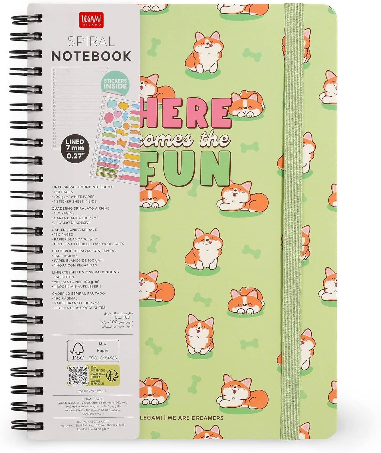 Legami Ajanda Spiral Çizgili Defter 