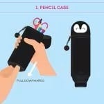 Legami Kawaii Penguin 2'si 1 Arada Silikon Kalem Kutusu