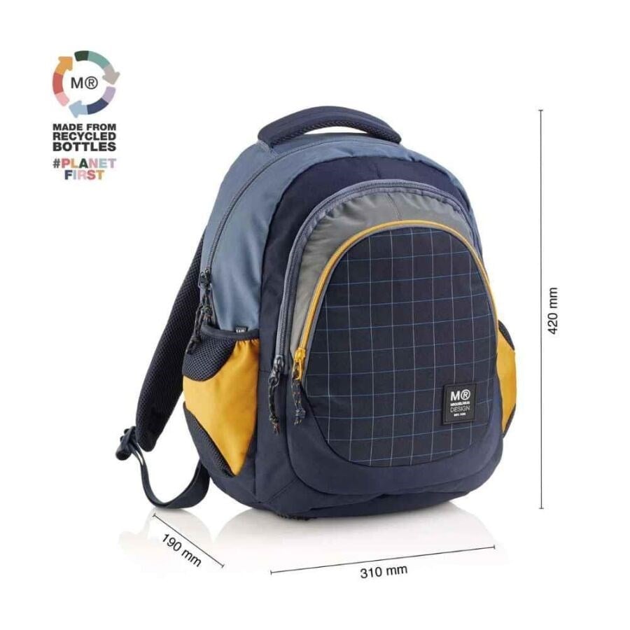 Miquelrius Çanta Berlin Rider Siyah Sarı Recycled