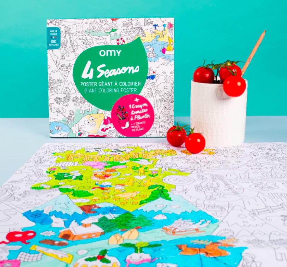 OMY Coloring Poster - 4 Seasons & Planting Pencil