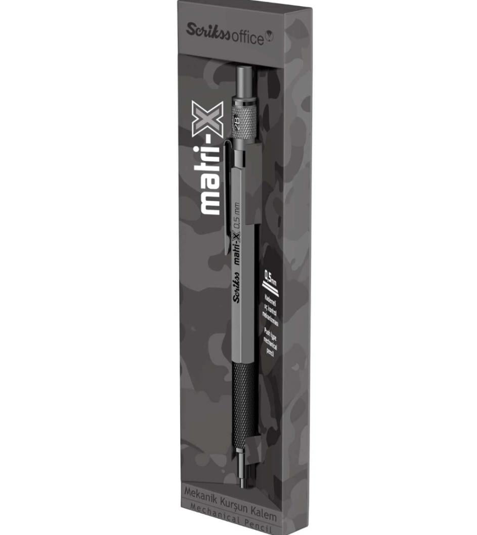 Scrıkss Matri-X Mekanik Kalem 0.7 Mm Metalik Gri