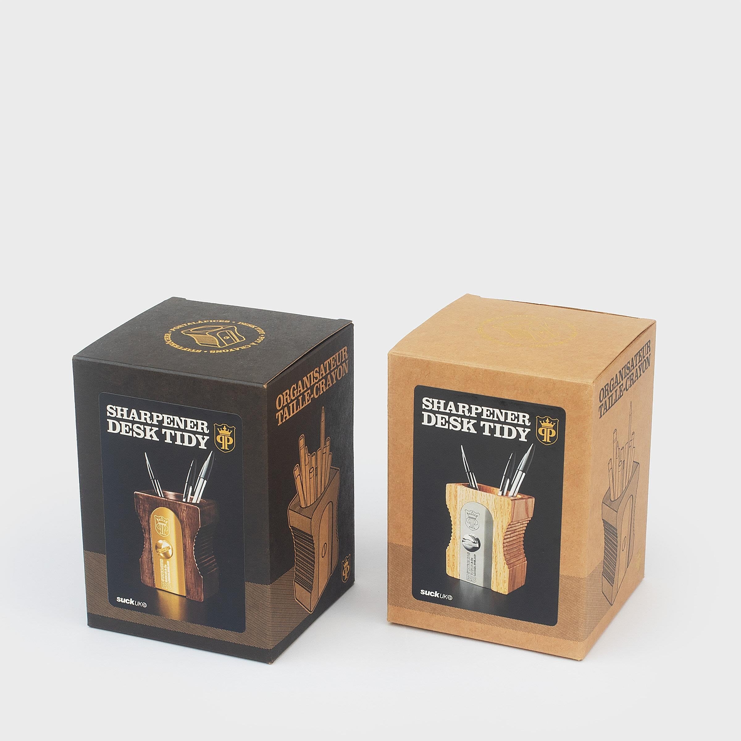 Suck Uk Sharpener Desk Tidy Kalemtraş Şeklinde Ahşap Kalemlik - Dark